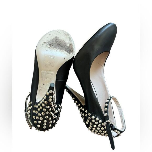 Miu Miu Leather Metal Studs High Heel Pumps Shoes IT 38; Black - Picture 6 of 7